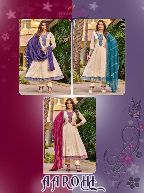 Aanchi aarohi 3pcs shagun kurtis wholesale